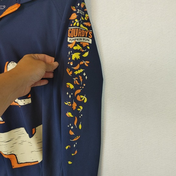 Halloween Jack O Lantern Unisex Long Sleeve Zip Pumpkin Hoodie Blue Size Medium‎ - Picture 3 of 7